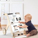 Beright Wooden Baby Walker with Roller, Push and Pull Learning Activity Walker, Multi-Functional Kids’ Activity Toy, Multiple Activities Center, Develops Motor Skills & Stimulates Creativity, Natural by TinyTreasures Baby Boutique