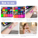 Face Painting Kit, Water Activated Face Paint Palette with Stencils, Brushes, Gems for Halloween Makeup, Parties, Carnival, School Event & Festivals (42 Colors) by TinyTreasures Baby Boutique