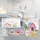 Custom Nursery Crib Bedding Set: Personalized Name 4 Piece Animal House Design Baby Crib Sets for Girls - Toddler Double Layer Blanket Set, Comfortable Crib Bed Sheets for Baby Toddlers by TinyTreasures Baby Boutique