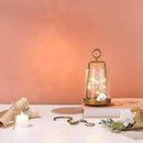 3'3" Wide Modern Metal Hurricane Lantern with Handmade Sturdy Glass Sleeve in Brass for Tealight Candle & Plants, Farmhouse Hurricane Industrial, Minimalistic, Shabby Chic (1, Brass, 3.3"x5.2") by CozyNest Decor