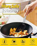 Pack of 2 Silicone Solid Turner, Non Stick Slotted Kitchen Spatulas, High Heat Resistant BPA Free Cooking Utensils, Ideal Cookware for Fish, Eggs, Pancakes(Black) by CozyNest Decor