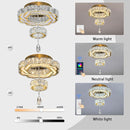 Flashing God Small Crystal Chandeliers Dia 12" Gold Chandelier Flush Mount Ceiling Light for Bedroom Living Room Dining Room Hallway Dimmable 3 Rings LED Celing Lighting Fixtures by CozyNest Decor