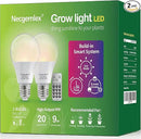 Smart LED Grow Light Bulbs with Remote Controller, Sun Mode, Built-in Daily Auto Timer, 4500K, A21/A70 E26/E27 9W Dimmable Full Spectrum Grow Bulbs for Indoor Plants, 2 Pack by GreenHaven Gardens