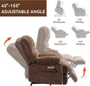 Large Power Lift Recliner Chair with Massage and Heat for Elderly, Ergonomic Backrest, Infinite Adjust, 2 Side Pockets,USB and Type-C Ports, Chenille Brown by CozyNest Decor