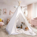 Sumbababy Large Teepee Tent for Adults Indoor - Cotton Canvas Kids Tents for Toddlers - Foldable Play Tent Gift Toy for Girls Boys, Picnic Wedding Tent - Boho Playroom Decoration for Party Festivals by TinyTreasures Baby Boutique