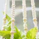 Mkono 43 Inch Macrame Plant Hanger Large for up to 12 Inch Pot Extra Long Hanging Plant Holder No Tassels Hanging Planter Basket with Wood Beads for Indoor Outdoor Boho Home Decor, Ivory by GreenHaven Gardens