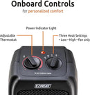 Electric Ceramic Portable Space Heater with Thermostat and Fan, Built-in Overheat Sensor, and Safety Tip-Over Switch, ST-MTPTC113 by CozyNest Decor
