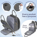 RUVALINO Diaper Bag Backpack, Multifunction Travel Back Pack Maternity Baby Changing Bags, Large Capacity, Waterproof and Stylish, Iron Gray by TinyTreasures Baby Boutique