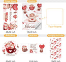 Custom Crib Bedding Set, 5 Pcs Personalized Name Nursery Bedding Set with Double Layer Flannel Blanket, Heart & Bear Baby Crib Set for Girls Boys, Customized Gifts for Infants Babies Toddlers by TinyTreasures Baby Boutique