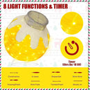 BRIGHTDECK Outdoor Christmas Ornaments, Lighted Pop-Up Outdoor Holiday Ball Decoration with 80 LED Lights, 8 Light Modes, Lighted Collapsible Holiday Decorations for Yard, Home (Yellow) by CozyNest Decor