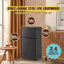 2.4 Cu.ft Mini Fridge with Freezer Compact Fridge Refrigerator Dual Door Small Fridge Senven Temp Gear Removable Shelves Dark Grey by CozyNest Decor