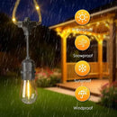 Outdoor String Fairy Lights, 48ft Dimmable Patio Lights with 15+1 S14 Retro Edison Bulbs & 144 Fairy Rope, IP65 Waterproof, LED Outside Hanging Light for Party Backyard Bistro, 7 Strands Connectable by GreenHaven Gardens