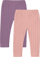U·nikaka Toddler Baby Girls Pants Ribbed Infant Pants Leggings Toddler Baby Girl Bottoms Leggings 2 Packs by TinyTreasures Baby Boutique