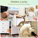 Child Safety Magnetic Cabinet Locks, AOSITE 12 Pack+3 Keys Baby Proofing Magnetic Drawer Locks for Kitchen with Adhesive No Drilling or Screws Fixed, 4 Baby Safety Cabinet Locks for Knobs by TinyTreasures Baby Boutique
