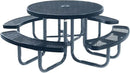 Heavy-Duty Portable Outdoor Picnic Table with Umbrella Hole, Expanded Metal Commercial-Grade Patio Furniture Made in America (46" Round Top, Dark Blue with Dark Blue Frames) by GreenHaven Gardens