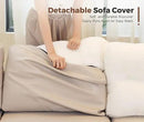 118.5" Faux Leather Modular Sectional Sofa, U Shaped Couch Set for Living Room, Large 8-Seater Comfy Cloud Couches with Storage Seat DIY Combination - Whitesand by CozyNest Decor