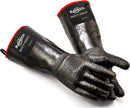RAPICCA 700°F Heat Resistant BBQ Grill Gloves: Oil Resistant Waterproof for Smoking Grilling Cooking Barbecue Deep Frying Turkey Rotisserie Handling Hot Greacy Meat Stocking Stuffers - Long Sleeve by GreenHaven Gardens