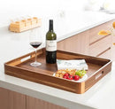 Wooden Serving Tray with Handles,Rustic Ottoman Tray for Kitchen Counter/Coffee Table/Living Room Decor,Versatile Tray for Party Picnic Barbecue by CozyNest Decor