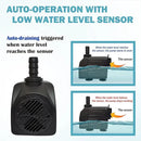 Automatic Submersible Pump With Level Sensor,110V Fountain Water Pump For Pond, Aquariums,Fish Tank, Hydroponics,PM05 by GreenHaven Gardens