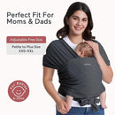 Momcozy Baby Wrap Carrier, Easy to Wear Infant Carrier Slings, Lightweight Hands Free Baby Sling, Adjustable Baby Carriers for Newborn to Toddler 8-35 lbs, Deep Grey by TinyTreasures Baby Boutique