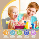 FUNLIO Kids Table and 4 Chairs Set for Ages 3-8, Height Adjustable Toddler Table and Chair Set, Easy to Wipe Arts & Crafts Table, for Classrooms/Daycares/Homes, CPC & CE Approved (5-Piece Set) - Gray by CozyNest Decor