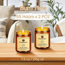 Vanilla Scented Candle Set 2 Pack, Candle for Home Scented, Odor Eliminating, Stress Relief, total15oz, 110 Hours Long Lasting Candles, Soy Candle Gift Set for Women by CozyNest Decor