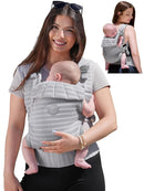 GROWNSY Baby Carrier Newborn to Toddler, Breathable Mesh Carrier(7-44lbs) with One-Click Sliding Clasp, Head Support, Ergonomic Design and Hands-Free Comfort, Silver Gray by TinyTreasures Baby Boutique