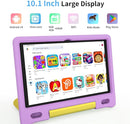 Kids Tablet, 10.1 Inch Tablet for Kids, Android 14, 64GB, Octa-Core CPU, WiFi, Big Battery, Kids Conten, Parental Control, HD Display Children Age 3-12, Bluetooth, Purple Case by TinyTreasures Baby Boutique