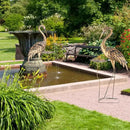 Large Heron Garden Statue, 42'' Crane Outdoor Statue with Birdbath, Crane Metal Yard Art for Porch Backyard Patio Lawn Decor (Golden) by GreenHaven Gardens