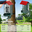 SOLIOM Solar Bird Feeder with Camera for Outdoors - AI Smart Birdhouse, 2K Live View & Instant Alerts, Squirrel Proof - Perfect Bird Watching Gift (Red) by GreenHaven Gardens
