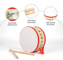 Kids Drum Set with Adjustable Strap: Toddler Musical Instrument for Ages 3-5, Wearable Drum Kit with Drumsticks, Educational Percussion Toy for Rhythm Music Development (Red) by TinyTreasures Baby Boutique