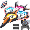 BEZGAR RC Plane for Kids | 2.4GHZ Brushless Drones with Camera, 6-axis Gyro Remote Control Airplane, 360° Flip Fighter Jet Toy, Toys for Ages 8+ with Colorful LED Navigation Lights Orange by TinyTreasures Baby Boutique