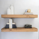Modern Floating Shelves 3 Inches Thick for Wall, Wide Shelves for Kitchen, Living Room, Bedroom, and Bathroom, Natural Pine Wood, Rustic Wooden Shelf, (Set of 2) (Aged Oak, 24Lx3Hx6D) by CozyNest Decor