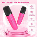 YLL Mini Karaoke Machine for Kids Toys, Portable Bluetooth Speaker with 2 Wireless Microphones, Birthday Gifts for Girls 3, 4, 5, 6, 7, 8, 9, 10, 11, 12+ Years Old Toddler Teens (Hotpink) by TinyTreasures Baby Boutique