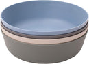 WeeSprout Bamboo Kids Bowls, Set of Four 15 oz Kid-Sized Dinnerware, Cereal, Leftovers & Snack Bowl, Dishwasher Safe (Blue, Green, Gray, & Beige) by TinyTreasures Baby Boutique