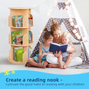 OOOK Kids Rotating Bookshelf, Small Corner Bookshelf for Small Space, 360° Display 3 Tier Floor Standing Bookcase Storage Rack, Wooden Narrow Bookcase Organizer for Bedroom, Living Room by TinyTreasures Baby Boutique