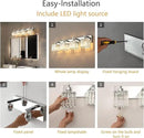 Modern 4-Light Chrome Crystal Bathroom Vanity Light Fixtures by CozyNest Decor