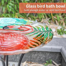 VCUTEKA 18" Outdoor Glass Birdbath with Sturdy Metal Stand for Lawn, Yard, or Garden Decor Bird Lovers Gift, Flamingo Bird Bath Detachable, 22" Height by GreenHaven Gardens