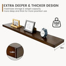 48 Inch Fireplace Mantel - 8 Inch Deep Rustic Premium Solid Pine Wood Floating Shelf - Farmhouse Wall Mounted Display Shelf - Heavy-Duty Metal Bracket - 48"W x 8"D - Set of 1 - American Walnut Color