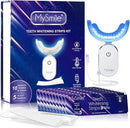 MySmile Non-Sensitive 10Pcs Teeth Whitening Strips Kit with Waterproof 28X LED Light 10-Min Fast Remove Coffee Wine Tobacco 20 Years of Stains Whitening Tooth Care Oral Safe for Enamel by CozyNest Decor