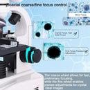 Binocular Microscope Magnification 40X-2500X, WF10x and WF25x Eyepieces, Dual LED Illumination, Suitable for Schools Home Labs Educational Adult Microscope by TinyTreasures Baby Boutique
