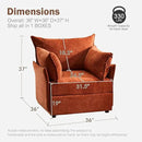 Oversized Accent Chair, Upholstered Modern Sofa Chair with Removable Backrest & Detachable Cover, 24.5" Deep Seat Large Reading Armchair for Living Room Bedroom - Chenille Terracotta Set of 2 by CozyNest Decor