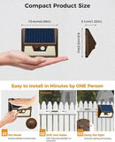 12 Pack Solar Fence Lights Waterproof, Motion Sensor Deck Lights Outdoor, Cold White LED Outside Lamp Wireless for Wall Yard Steps Stairs Garden - Brown by GreenHaven Gardens