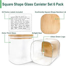 Urban Green Glass Jars with Airtight Lids, Airtight Glass Canisters with Locking Lids, (Bamboo-6P-24oz) by CozyNest Decor