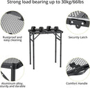 Folding Grill Table, Aluminum Camping Table Adjustable Height Max 27.5" Picnic Table Outdoor Table, Lightweight, Portable Handle for Travel Cooking BBQ Picnic, 22.8" x 16", Black by GreenHaven Gardens