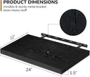 Fun Memories Floating Shelves - 2 Pack 12 Inch Rustic Wooden Wall Shelves - Extra Deeper & Thicker Wall Mounted Storage Shelf for Living Room, Kitchen, Farmhouse - 24" W x 12" D x 1.5"H - Rustic Black by CozyNest Decor