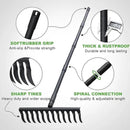 Pragmatist Bow Rake Heavy Duty 60" Metal Head Garden Rake with Adjustable Stainless Steel Handle Garden Tool for Loosening Soil Leveling Mulch Gathering Leaf by GreenHaven Gardens