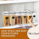 Cereal Containers Storage Set (4L / 135.2oz), 6PCS Airtight Food Storage Containers with Lids, Cereal Dispensers for kitchen Pantry Organizers and Storage with Pour Spout, 20 Labels, Marker by CozyNest Decor