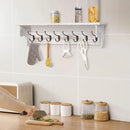 BECHAEO 35.8'' Wood Coat Rack Wall Mount with Shelf, White Wall Coat Rack with Hooks, Farmhouse Rustic Coat Hooks for Entryway Bathroom Hallway Kitchen Bedroom by CozyNest Decor