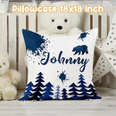 Custom Crib Bedding Set - Woodland Animals Design Personalized Name Baby Nursery Bed 3 Pcs Set - Chic Soft Blanket with Dotted Backing, Sheet, Pillowcase for Newborn Girls Boys Gifts Color10 by TinyTreasures Baby Boutique